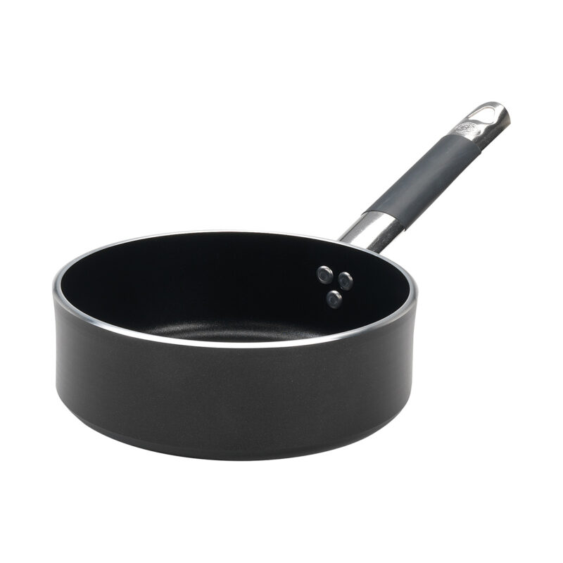 Pentole Agnelli Casseruola antiaderente AlBlack bassa in alluminio 5mm – 1 manico