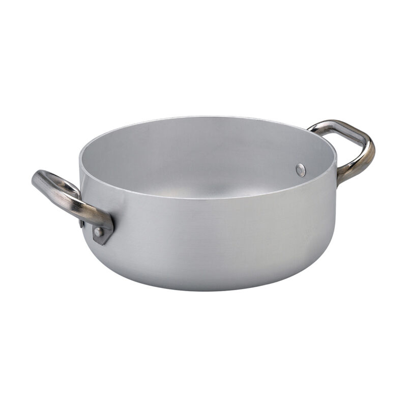 Pentole Agnelli Casseruola bassa in alluminio induzione 3mm – 2 maniglie