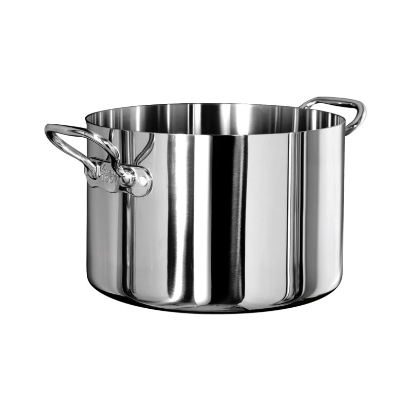 Pentole Agnelli Casseruola induzione 1907 alta in alluminio e acciaio lucido – 2 maniglie