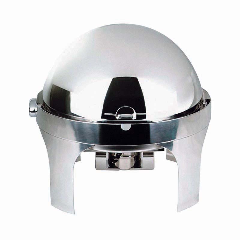 Pentole Agnelli Chafing dish rotondo con coperchio roll top a scomparsa