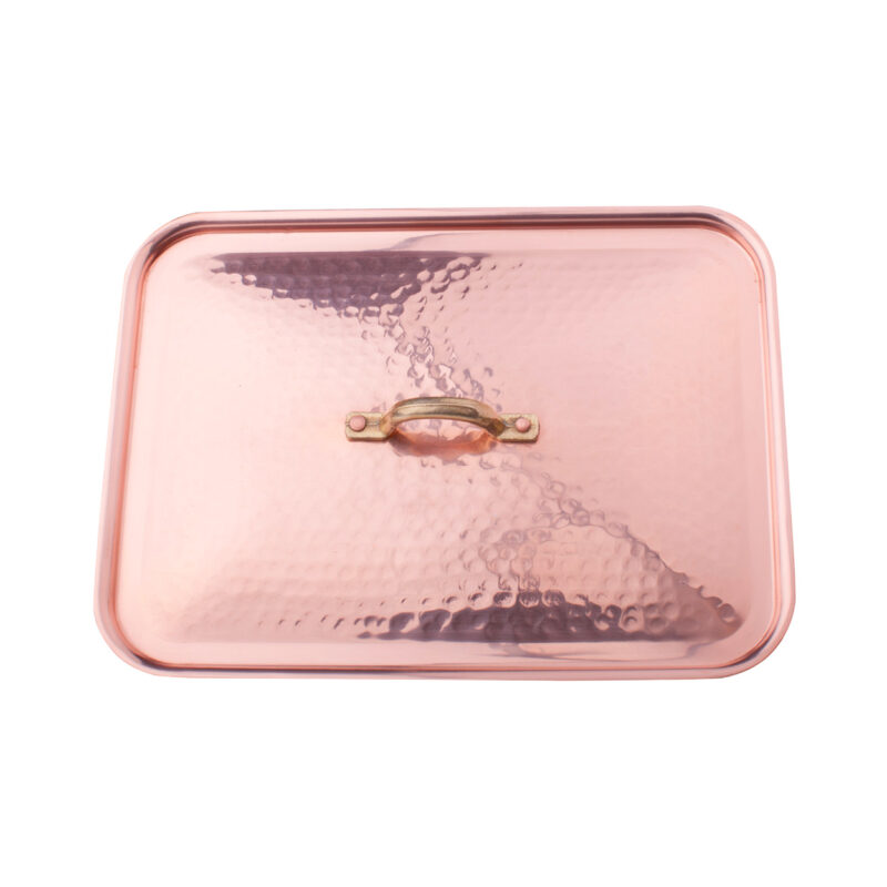 Pentole Agnelli Coperchio rettangolare in rame martellato stagnato 2mm