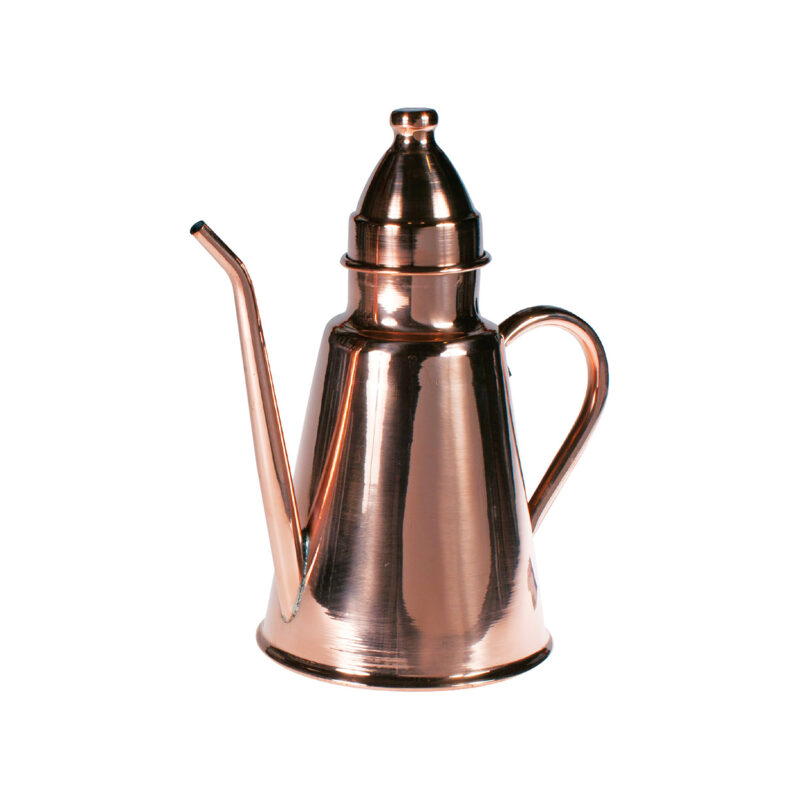 Pentole Agnelli Oliera in rame liscio stagnato a mano 2mm con coperchio