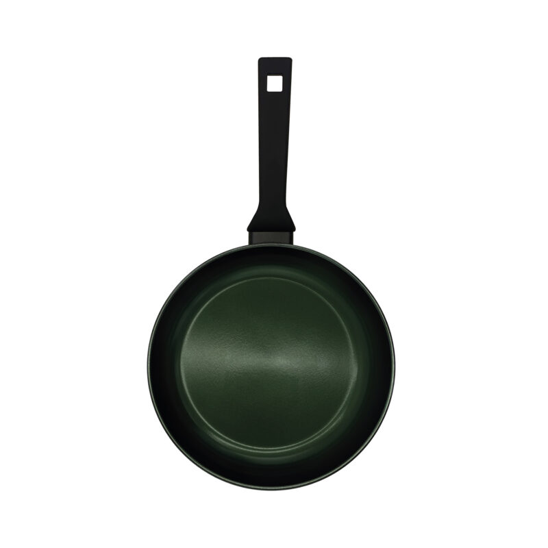 Pentole Agnelli Padella Antiaderente Ceramico Svasata Alta AlBlack Elite – 1 Manico Soft Touch