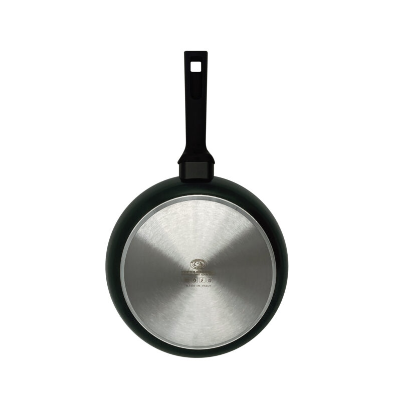 Pentole Agnelli Padella Antiaderente Ceramico Svasata Alta AlBlack Elite – 1 Manico Soft Touch