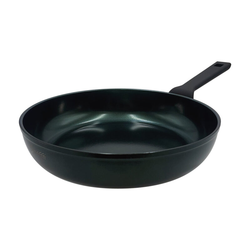 Pentole Agnelli Padella antiaderente ceramico svasata alta AlBlack Elite – 1 manico soft touch
