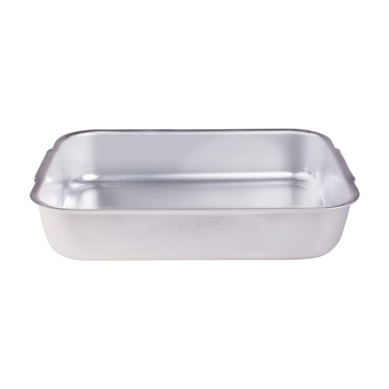 Pentole Agnelli Rostiera rettangolare mezzo peso con angoli tondi in alluminio 3mm – 2 maniglie