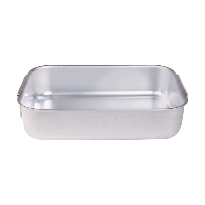 Pentole Agnelli Rostiera rettangolare pesante con angoli tondi in alluminio 3mm – 2 maniglie