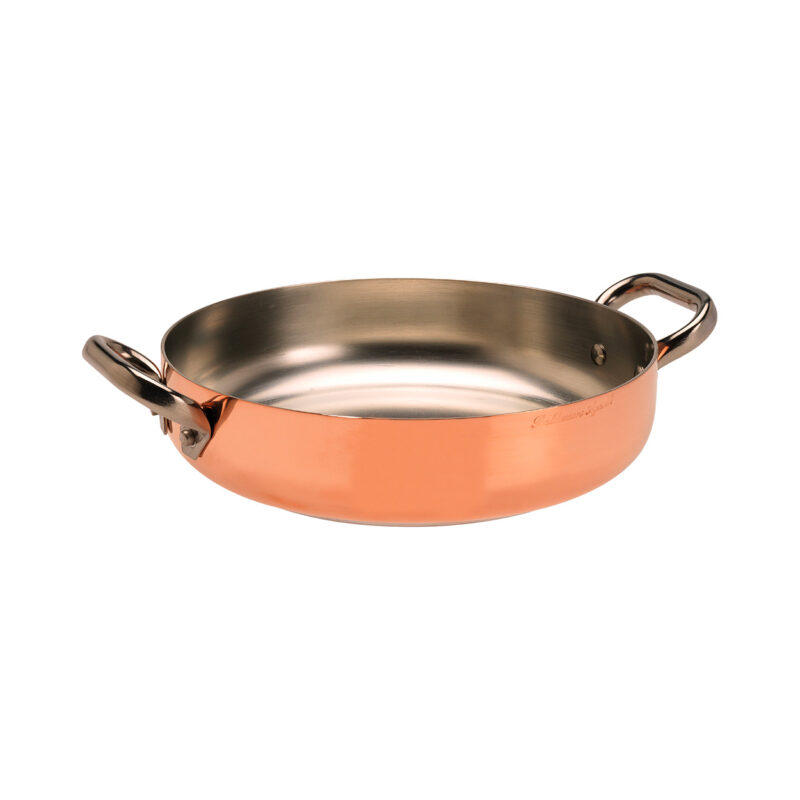 Pentole Agnelli Tegame in rame stagnato induzione 2mm – 2 maniglie