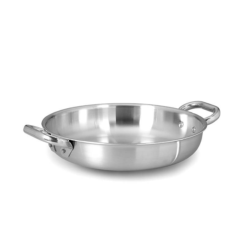 Pentole Agnelli Tegame induzione in aluinox 3mm – 2 maniglie