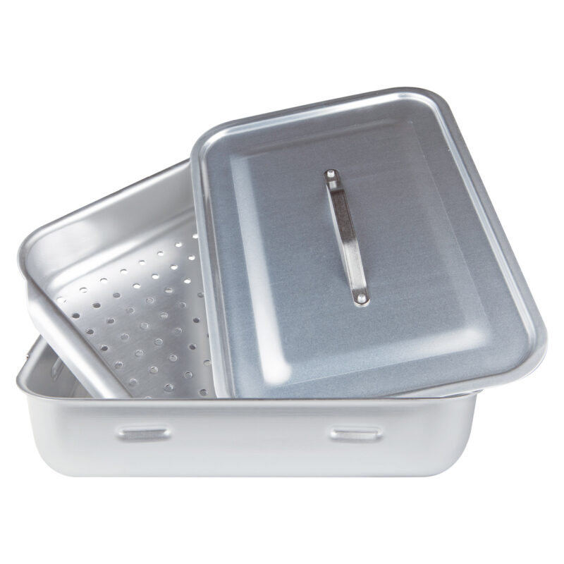 Pentole Agnelli Vaporiera rettangolare in alluminio 3mm – 1 coperchio