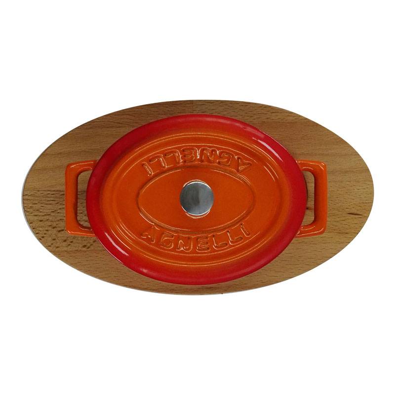 Pentole Agnelli Vassoio In Legno Per Mini Casseruola Ovale