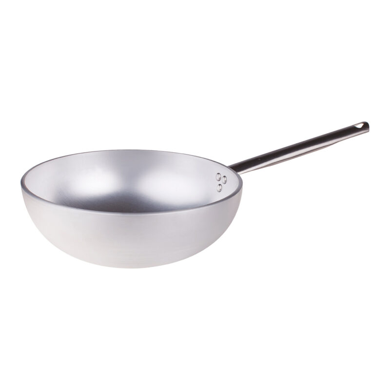Pentole Agnelli Wok con fondo svasato radiante in alluminio 5mm – 1 manico
