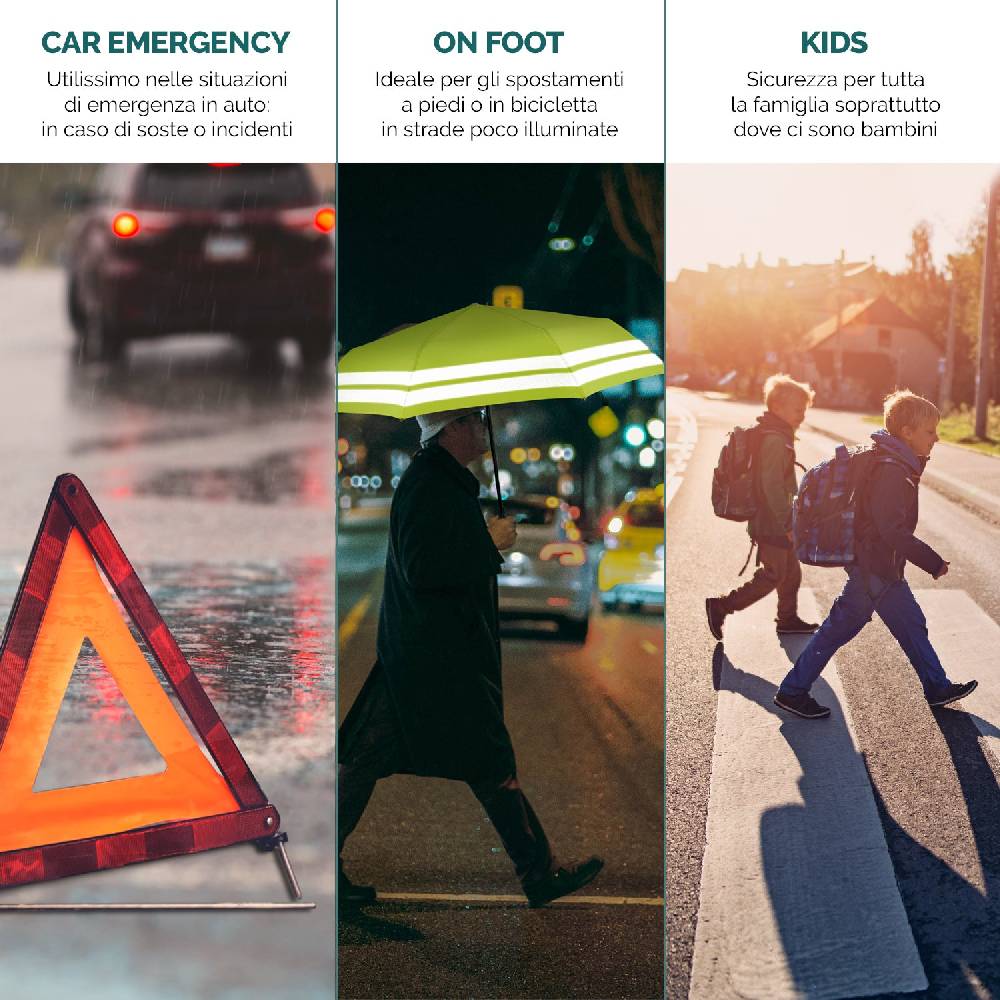 Perletti Ombrello Alta Visibilità Giallo Catarifrangente