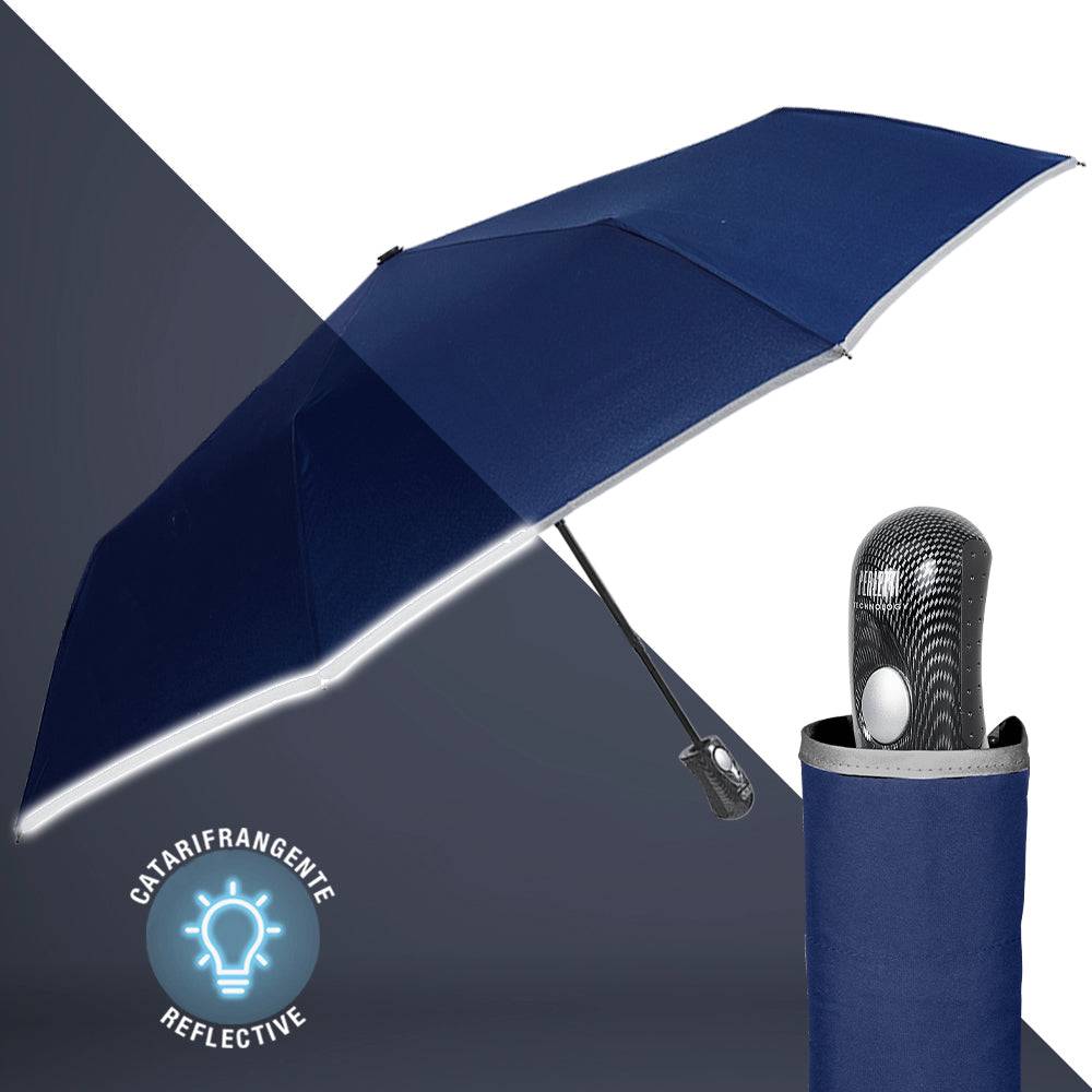 Perletti Ombrello Blu Bordo Catarifrangente Automatico