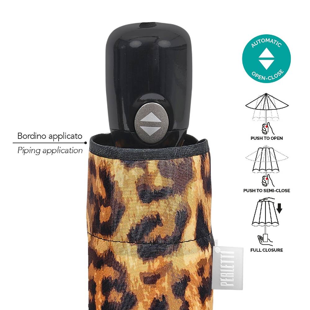 Perletti Ombrello Leopardato Apri E Chiudi Automatico