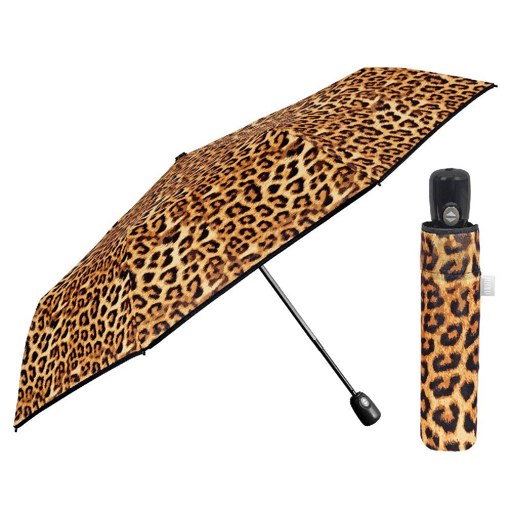 Perletti Ombrello Leopardato Apri e Chiudi Automatico
