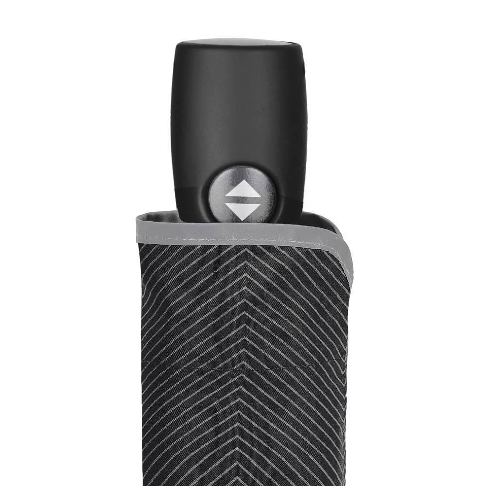 Perletti Ombrello Nero Bordo Catarifrangente Apri E Chiudi Automatico