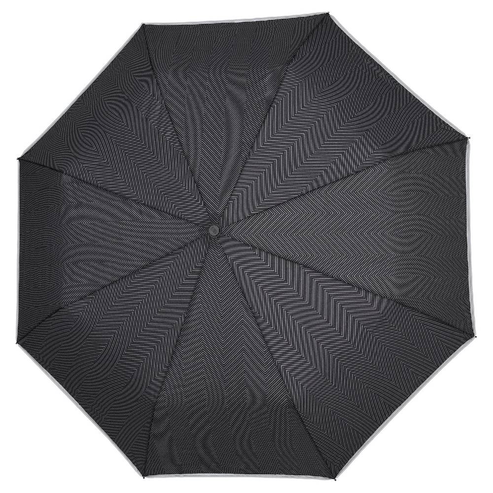 Perletti Ombrello Nero Bordo Catarifrangente Apri E Chiudi Automatico