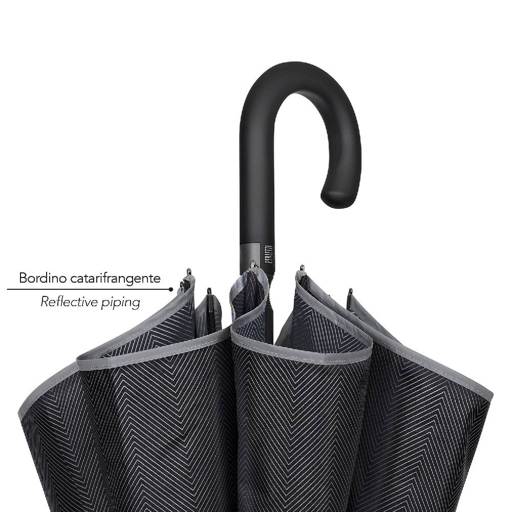 Perletti Ombrello Nero Bordo Catarifrangente Travel