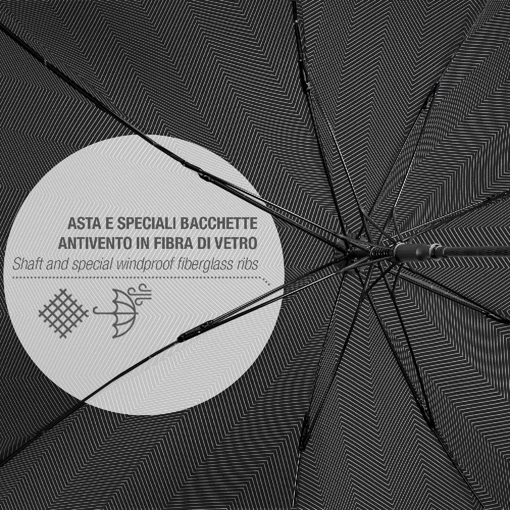 Perletti Ombrello Nero Bordo Catarifrangente Travel