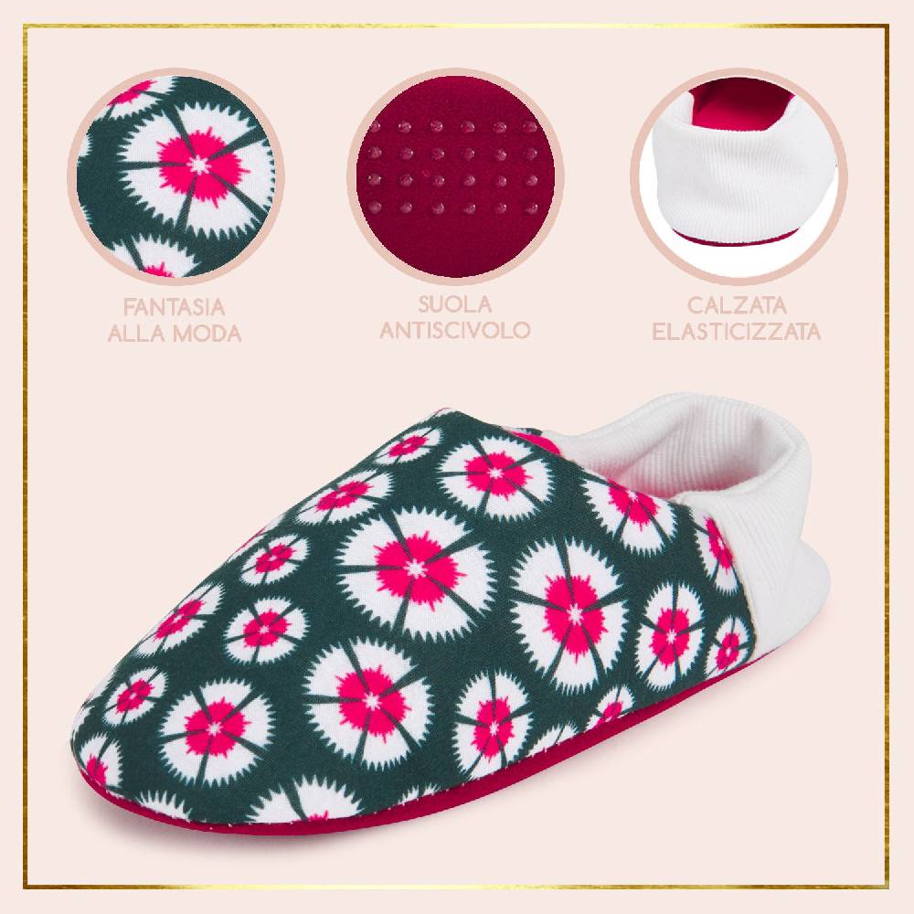 Perletti Pantofole Fantasia Con Tallone Elasticizzato