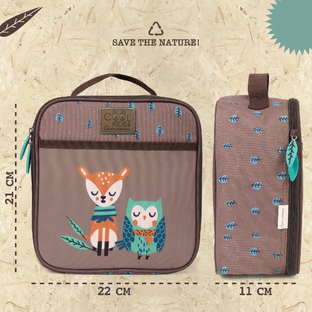 Perletti Borsa Pranzo Con Cerbiatto E Gufo