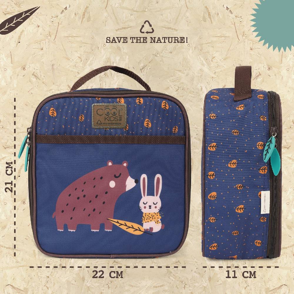 Perletti Borsa Pranzo Con Orso E Coniglio