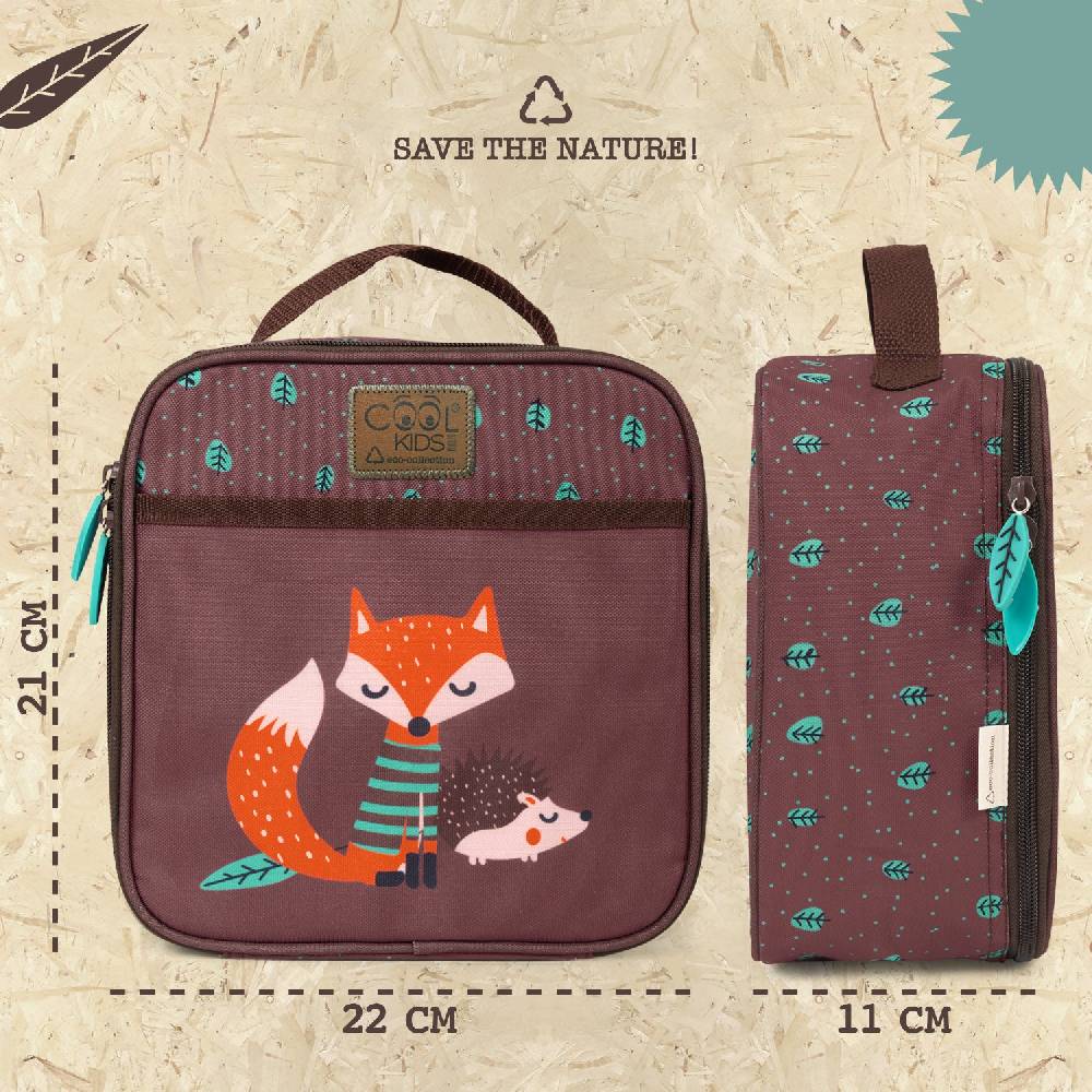 Perletti Borsa Pranzo Con Volpe E Riccio