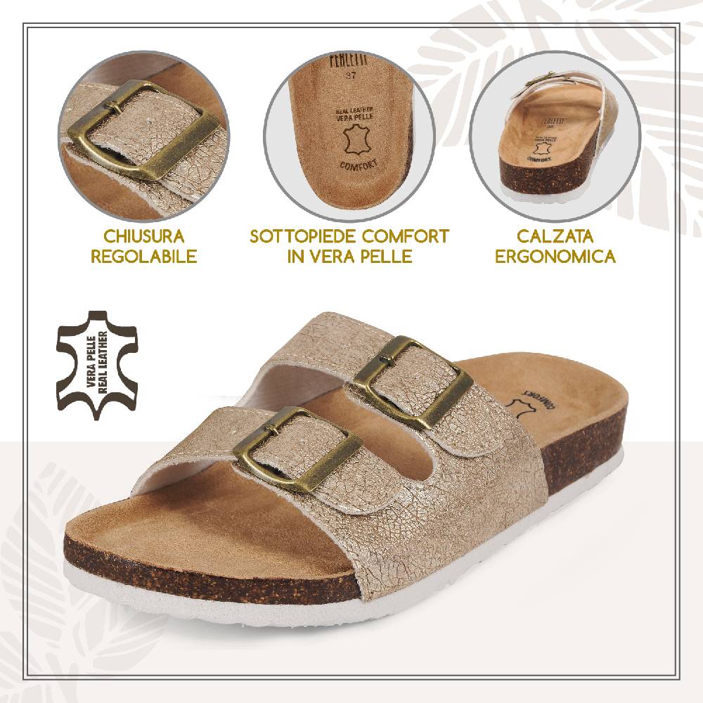 Perletti Ciabatte Comfort Dorate