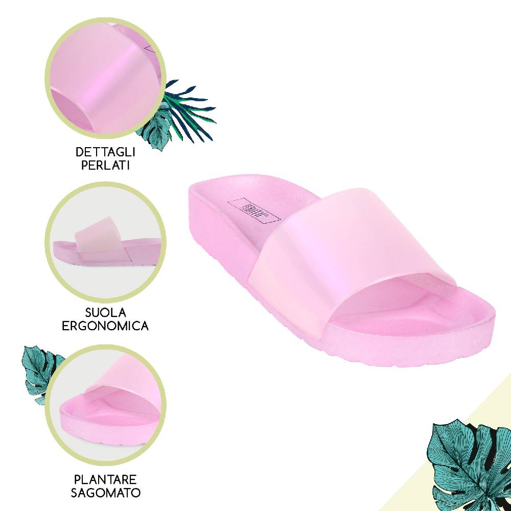 Perletti Ciabatte Con Fascia Perlata