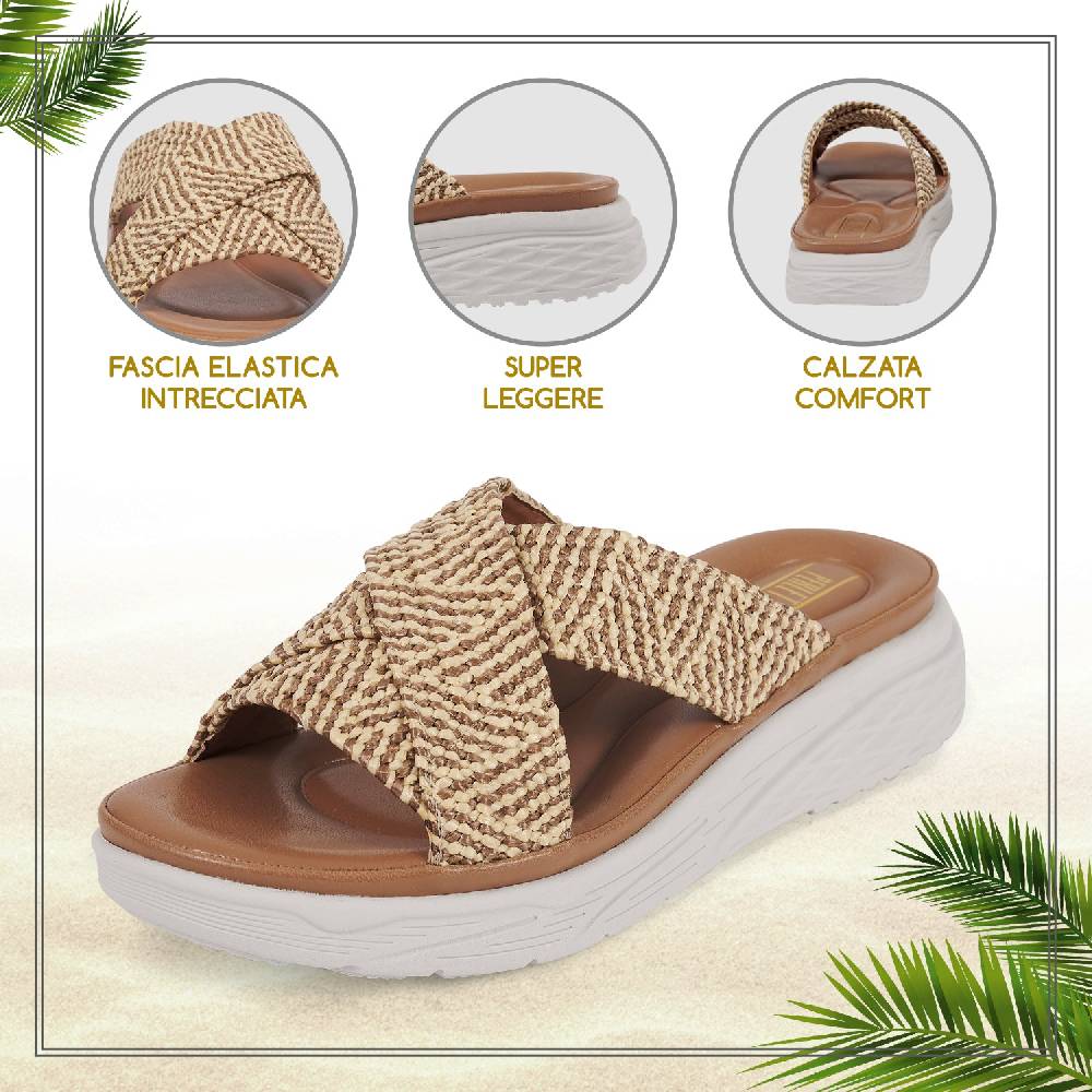 Perletti Ciabatte Con Fascia Texture