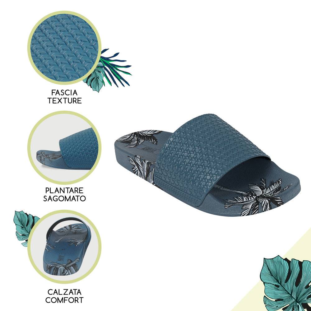 Perletti Ciabatte Con Palme A Fascia Da Uomo