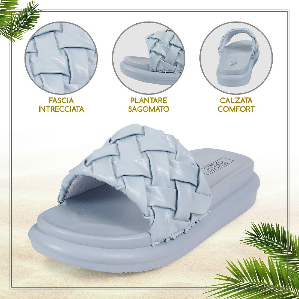 Perletti Ciabatte Fascia Intrecciata