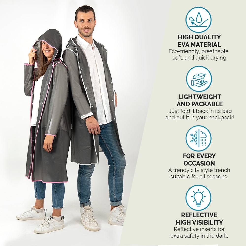 Perletti Impermeabile Grigio Catarifrangente