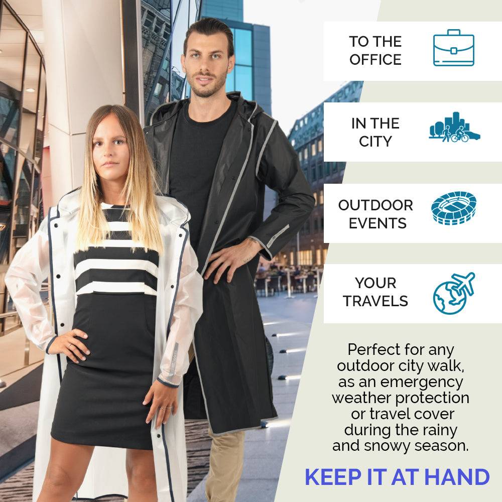 Perletti Impermeabile Nero Catarifrangente