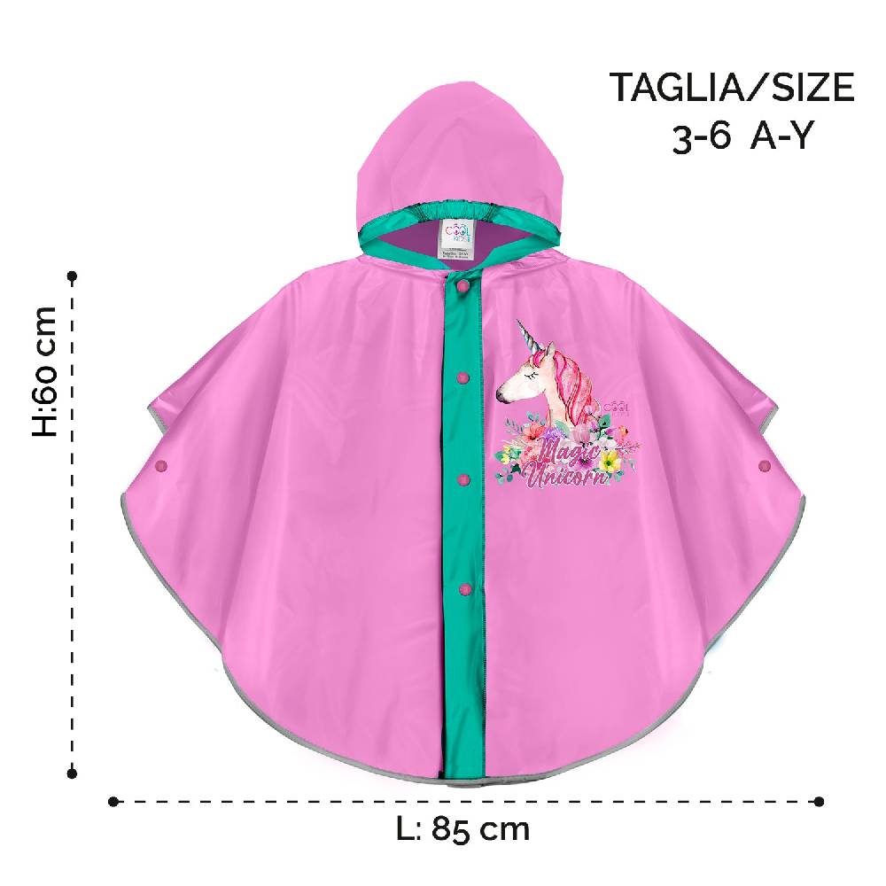 Perletti Mantellina Unicorno Lilla E Verde