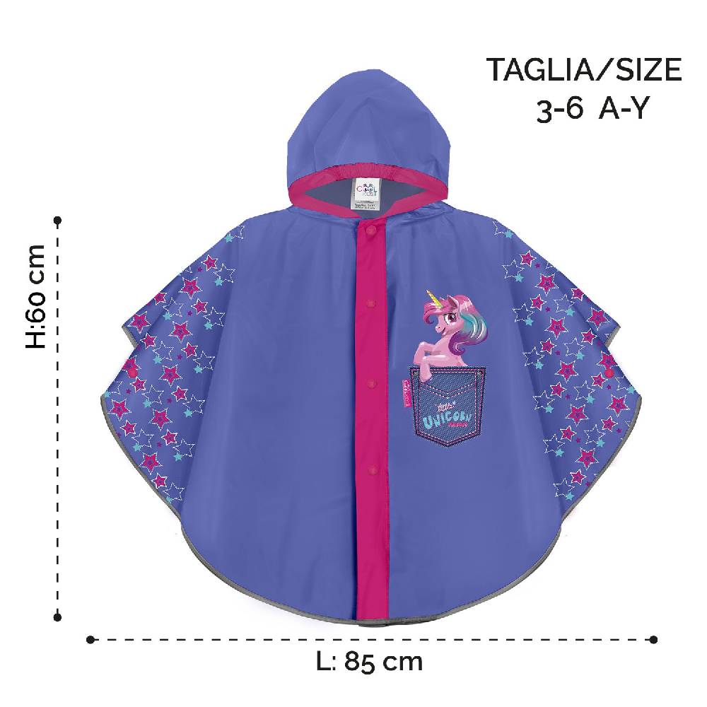 Perletti Mantellina Unicorno Viola