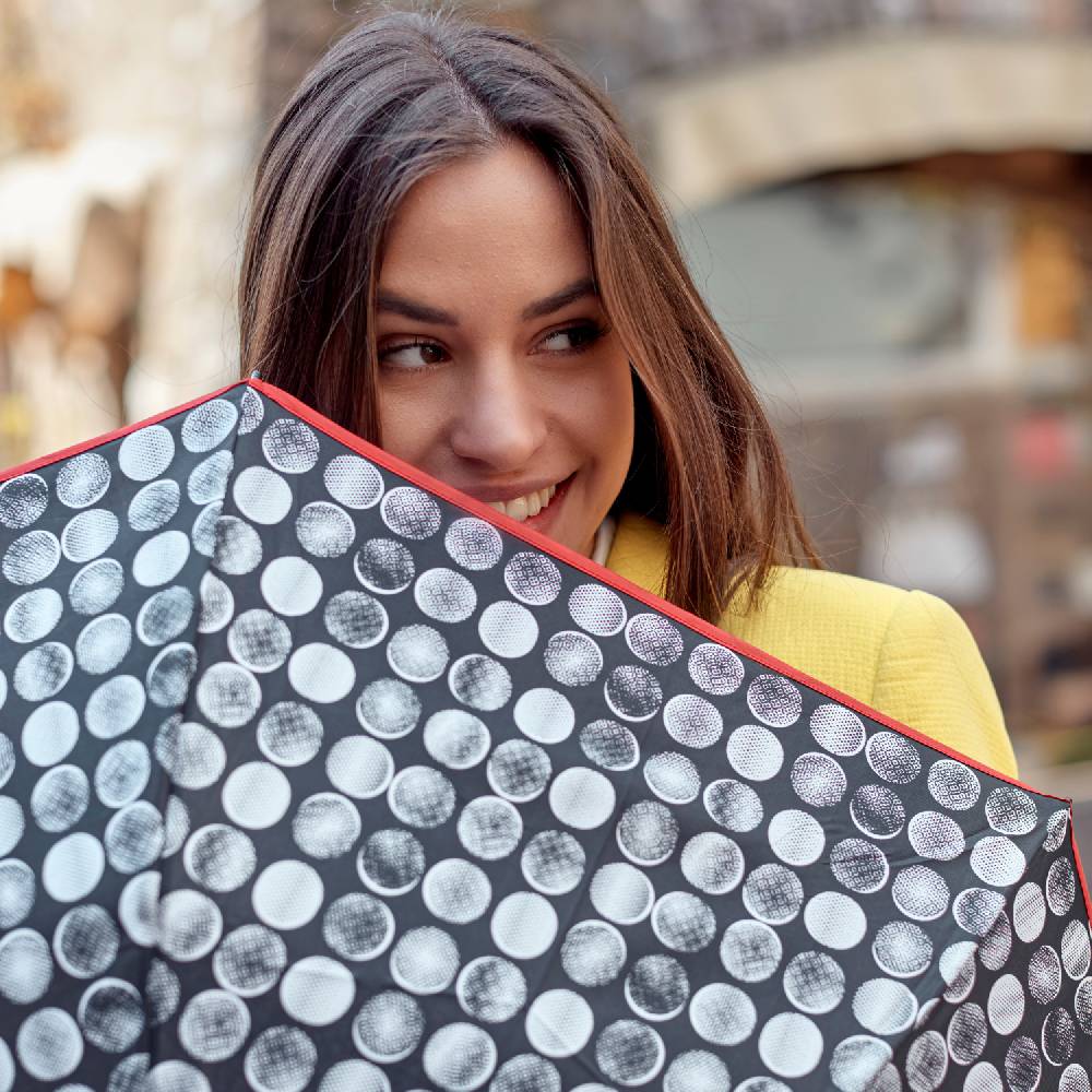 Perletti Ombrello Automatico Bianco E Nero