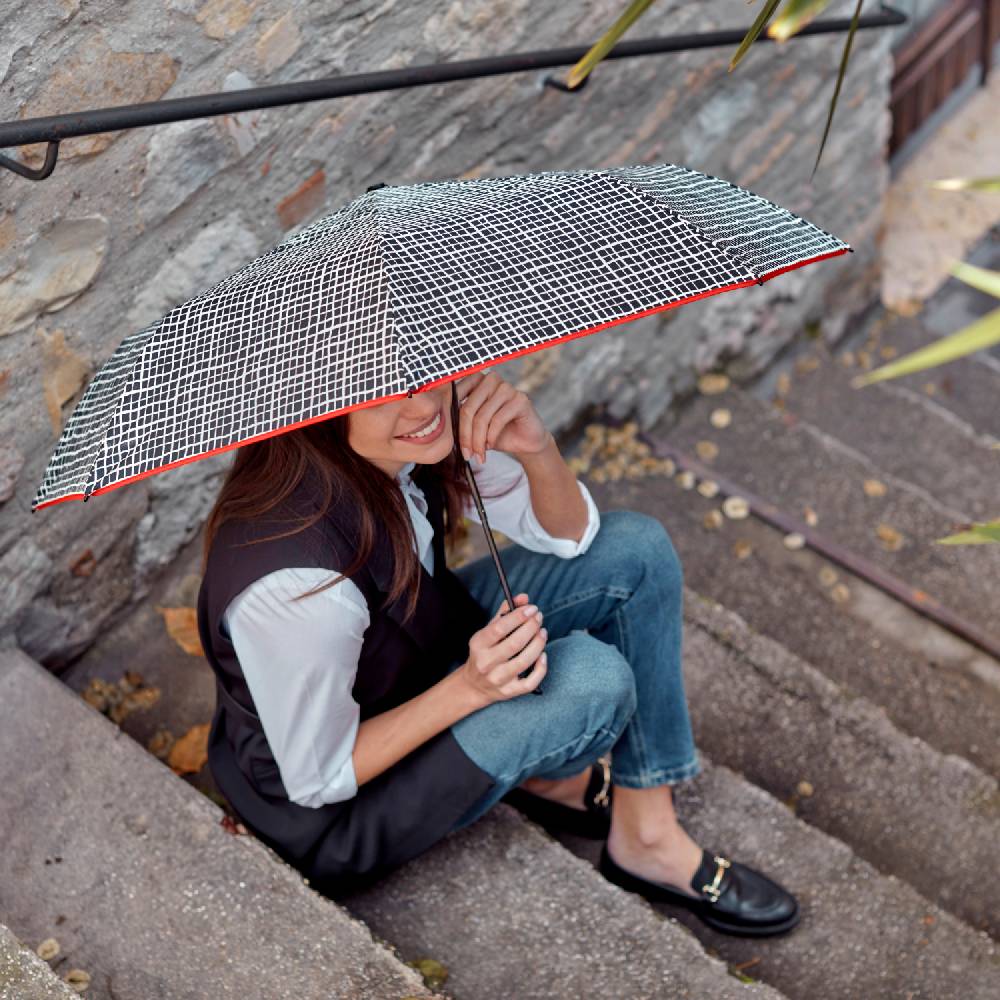 Perletti Ombrello Automatico Bianco E Nero