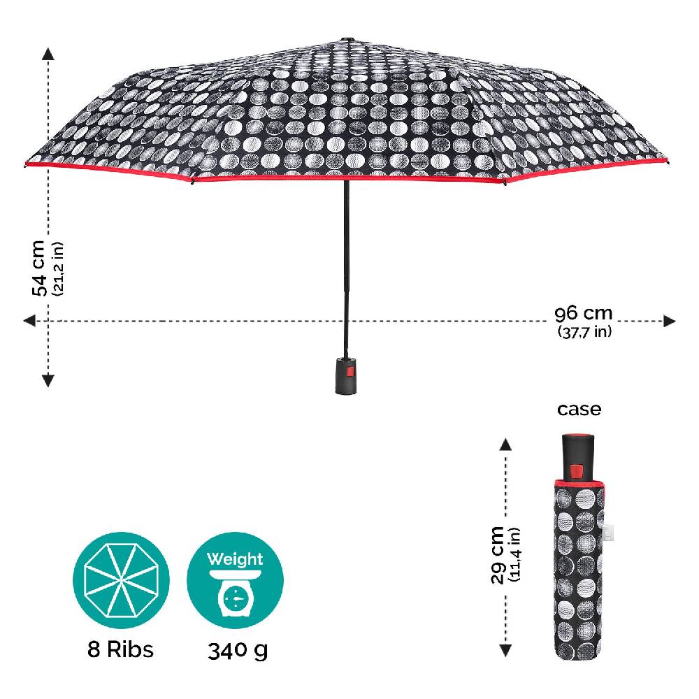 Perletti Ombrello Automatico Bianco E Nero