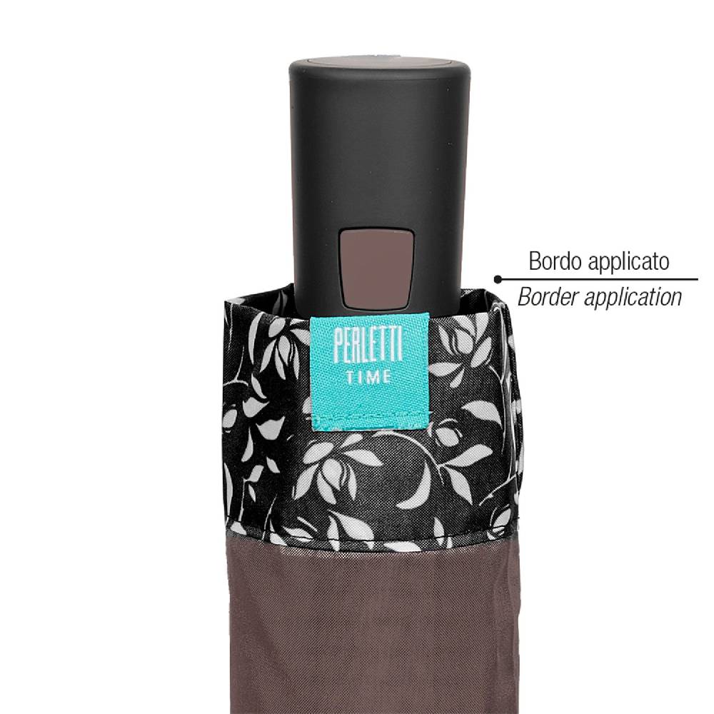 Perletti Ombrello Automatico Con Bordo Floreale