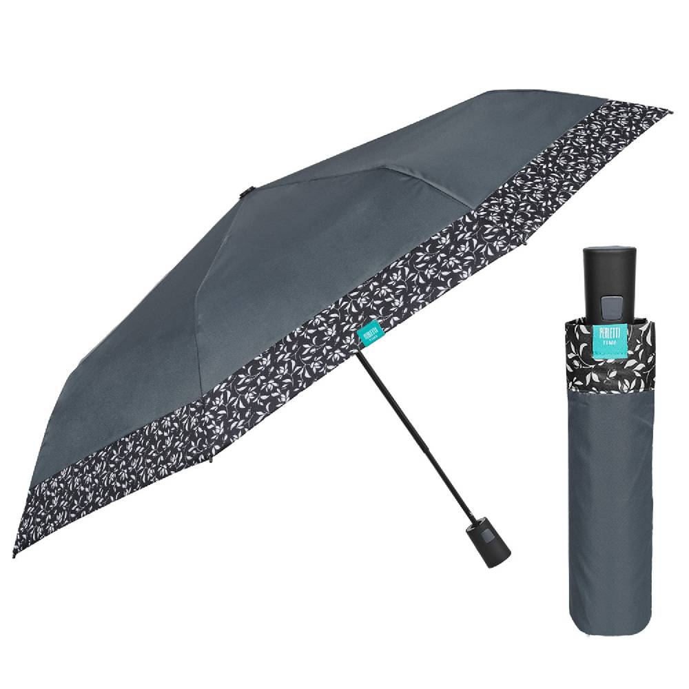 Perletti Ombrello Automatico Con Bordo Floreale