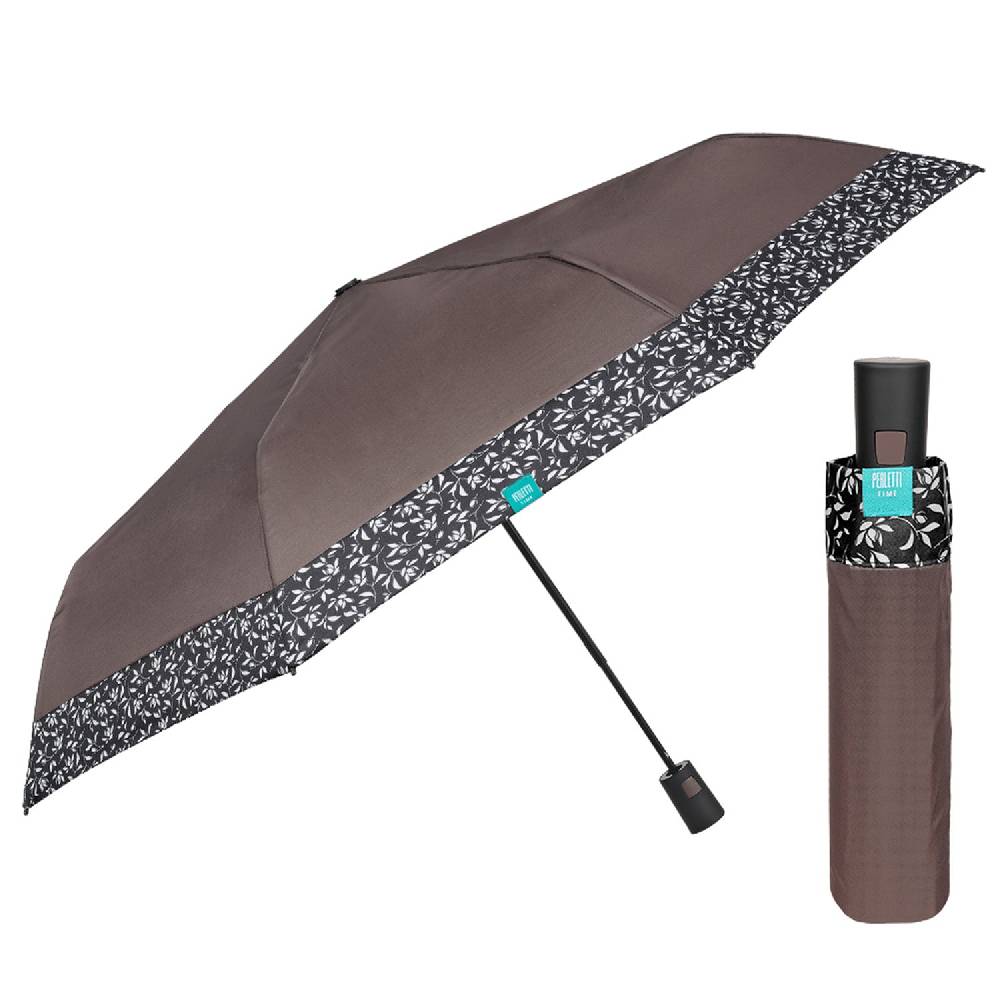 Perletti Ombrello Automatico con Bordo Floreale