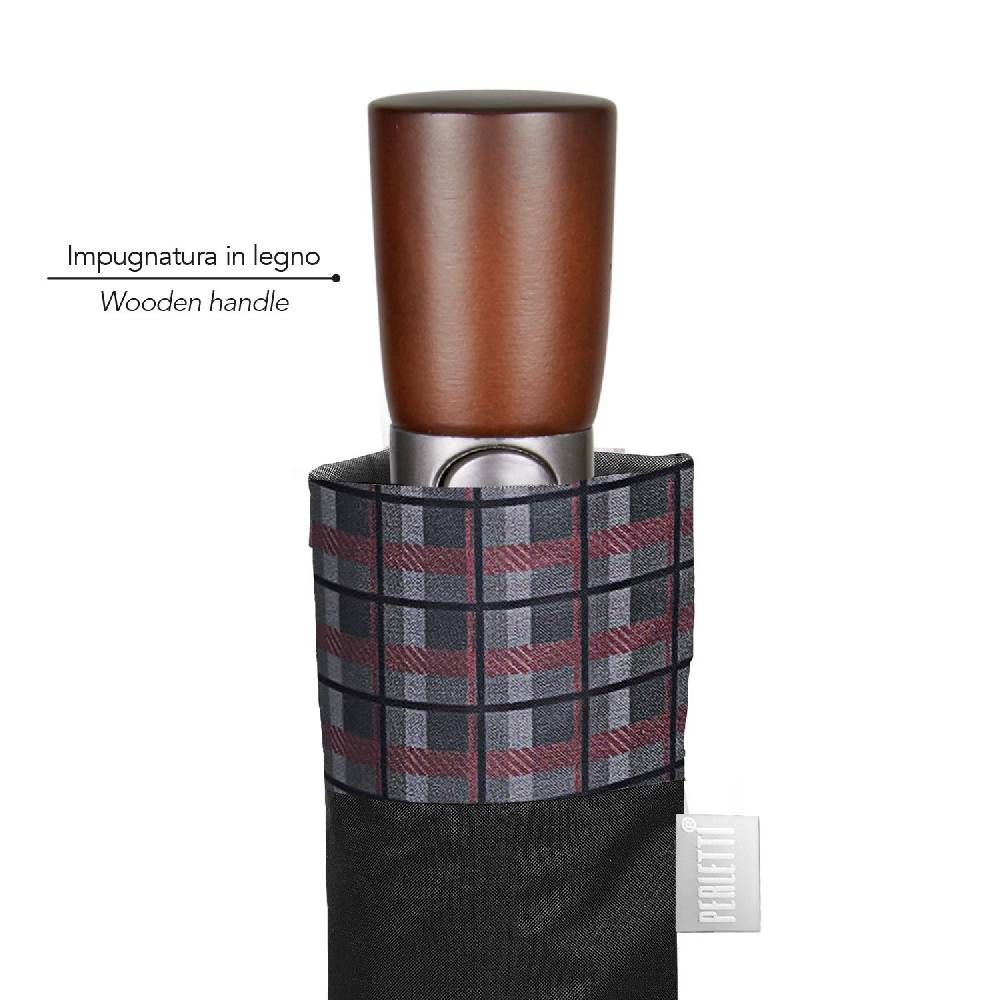 Perletti Ombrello Automatico Con Bordo Scozzese