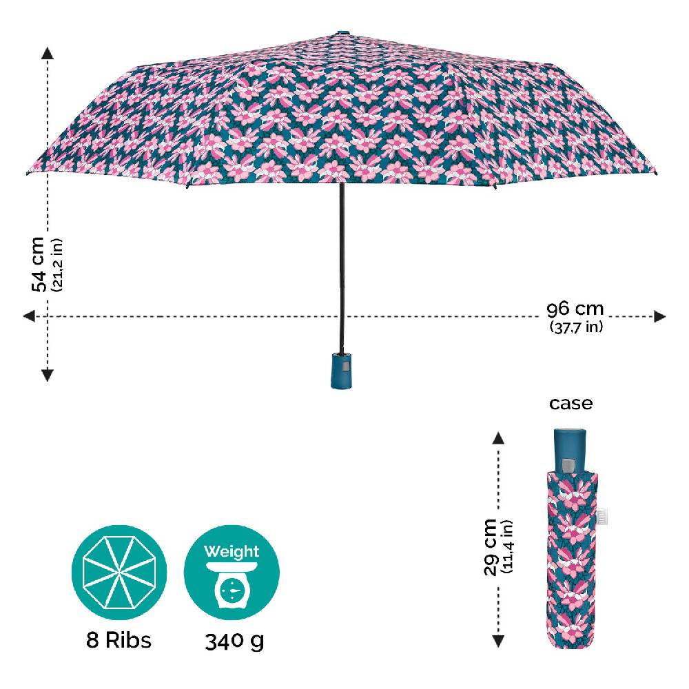 Perletti Ombrello Automatico Fiori Colorati