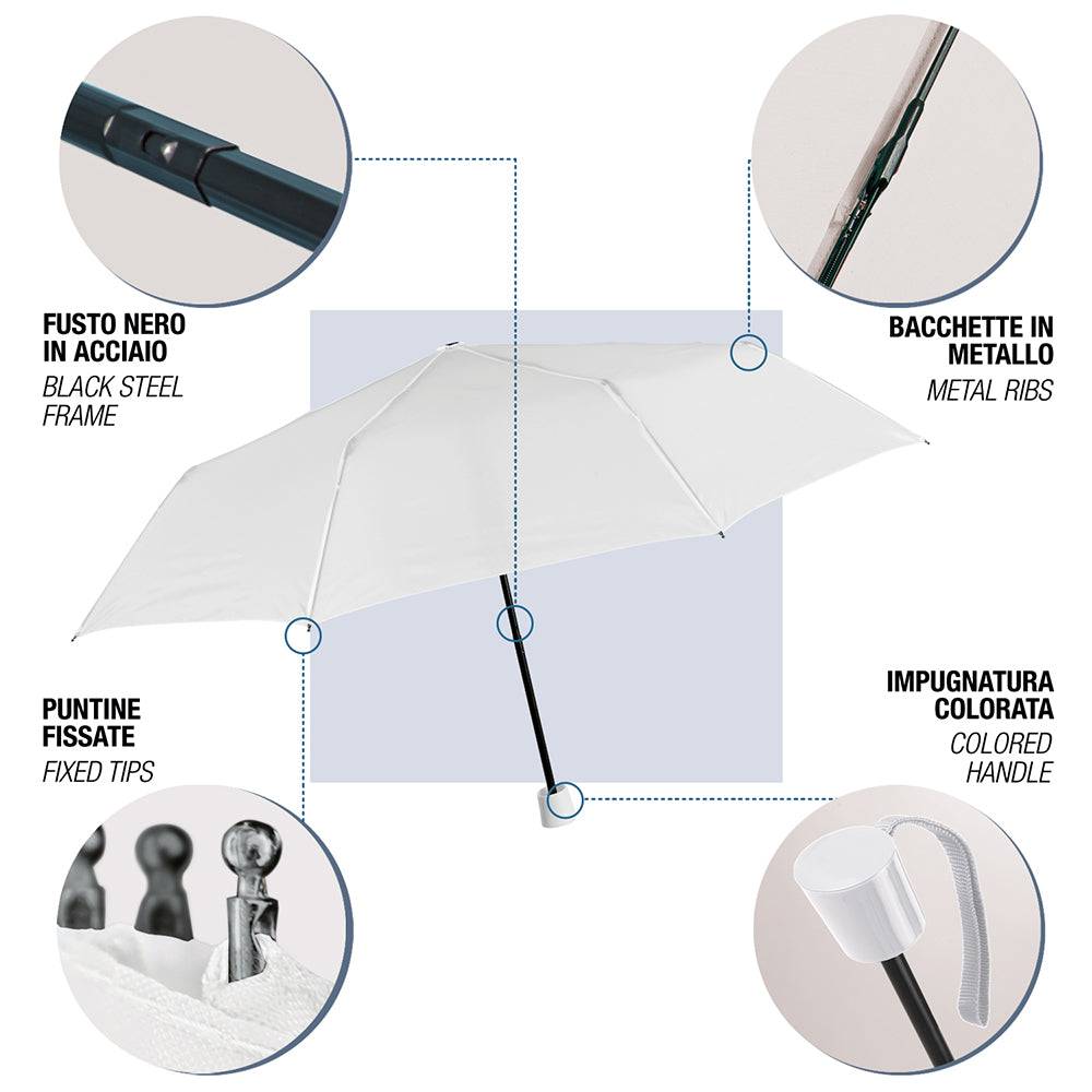 Perletti Ombrello Bianco Pieghevole Da Sposa