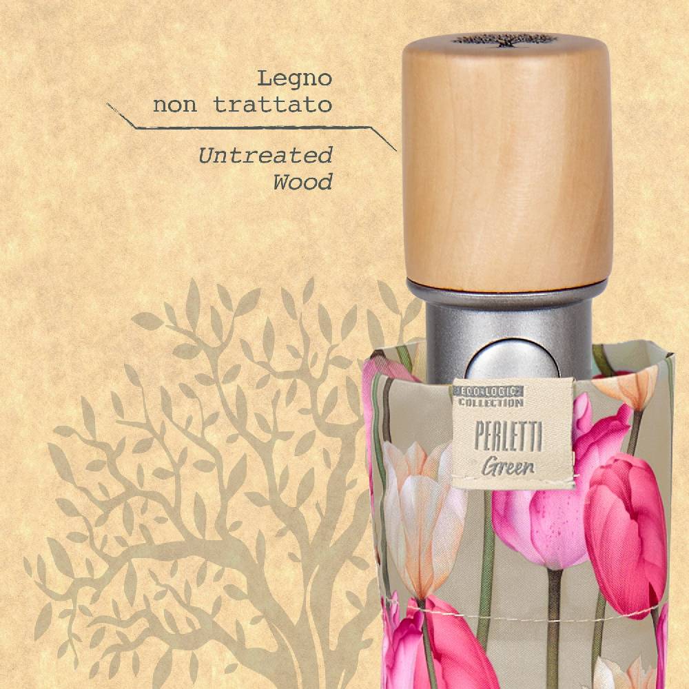 Perletti Ombrello Green Automatico Tulipani Rosa