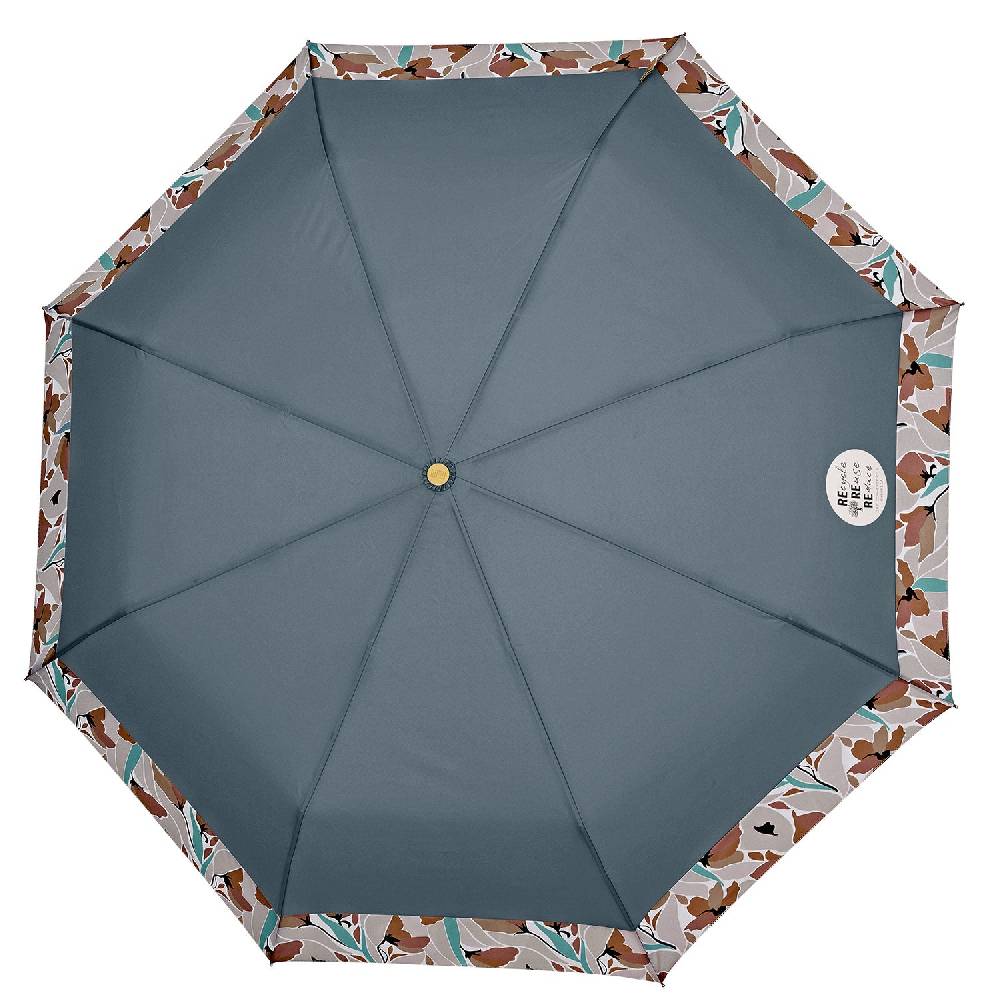 Perletti Ombrello Green Con Bordo Floreale