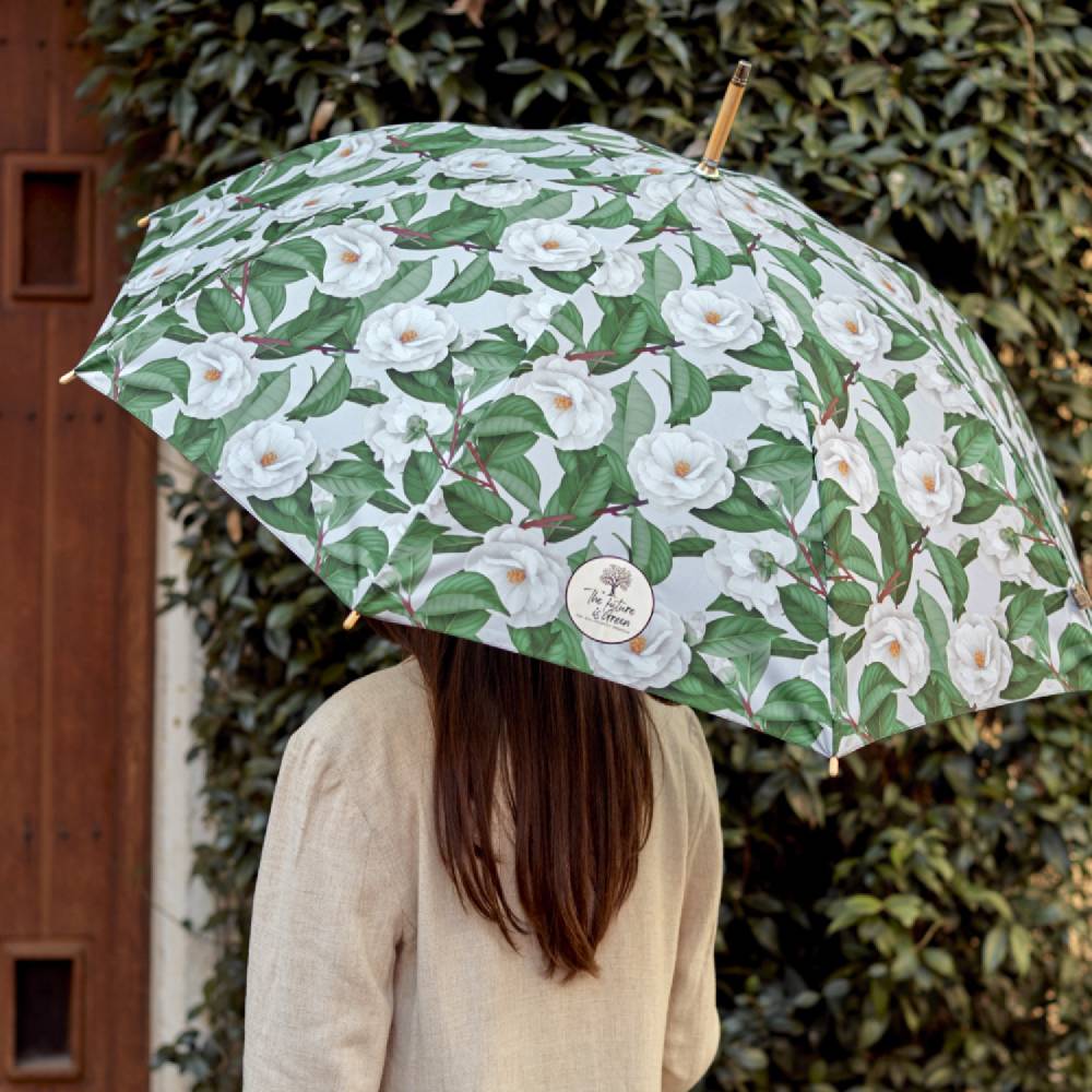 Perletti Ombrello Green Lungo Camelie
