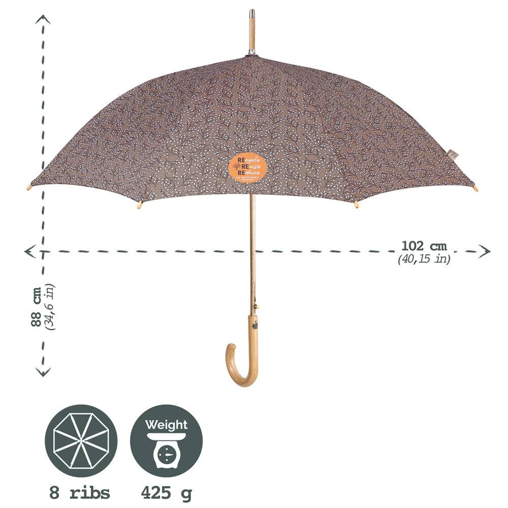 Perletti Ombrello Green Lungo Con Foglie